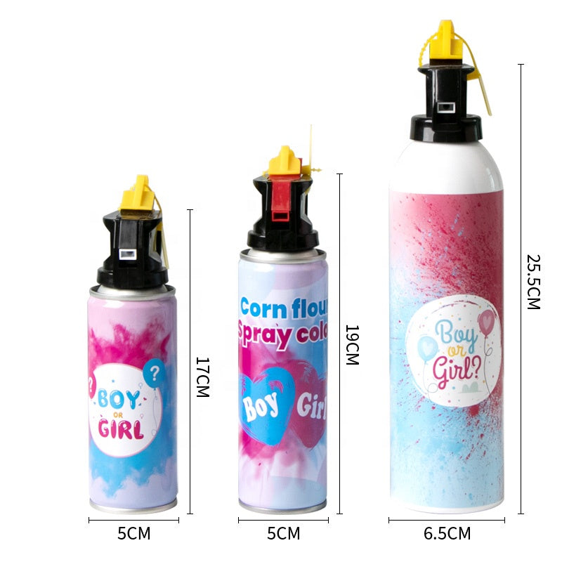 Gender reveal powder spray